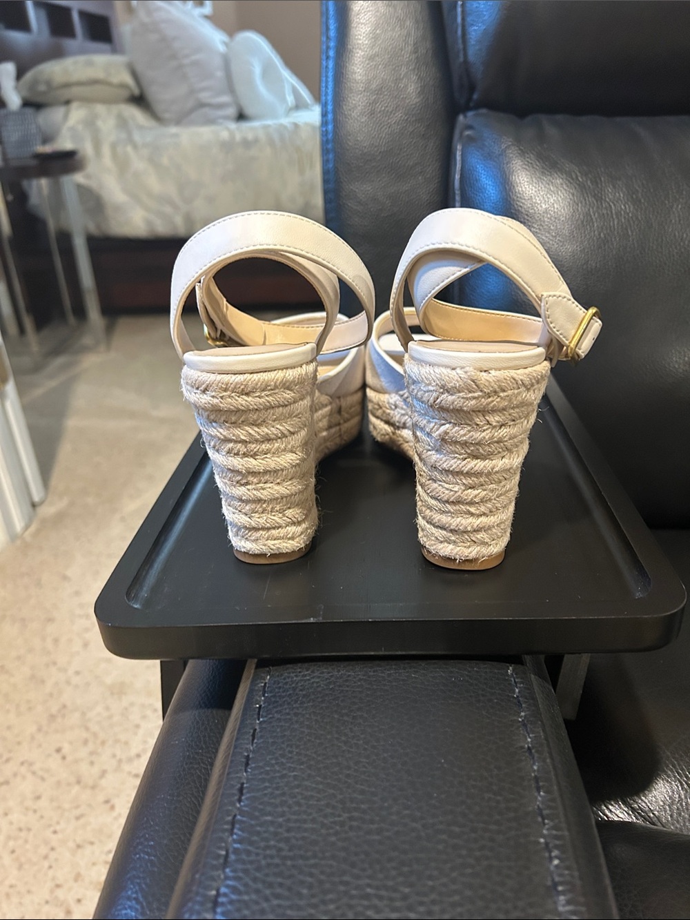 Coach Cream Espadrille Wedge Sandals with Ankle Strap - Picture 3 of 9